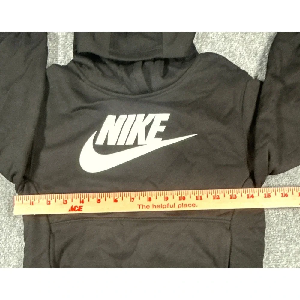 Nike Boys Size 6/7 Large Black Futura Logo Pullover Hoodie Sweatshirt NWT